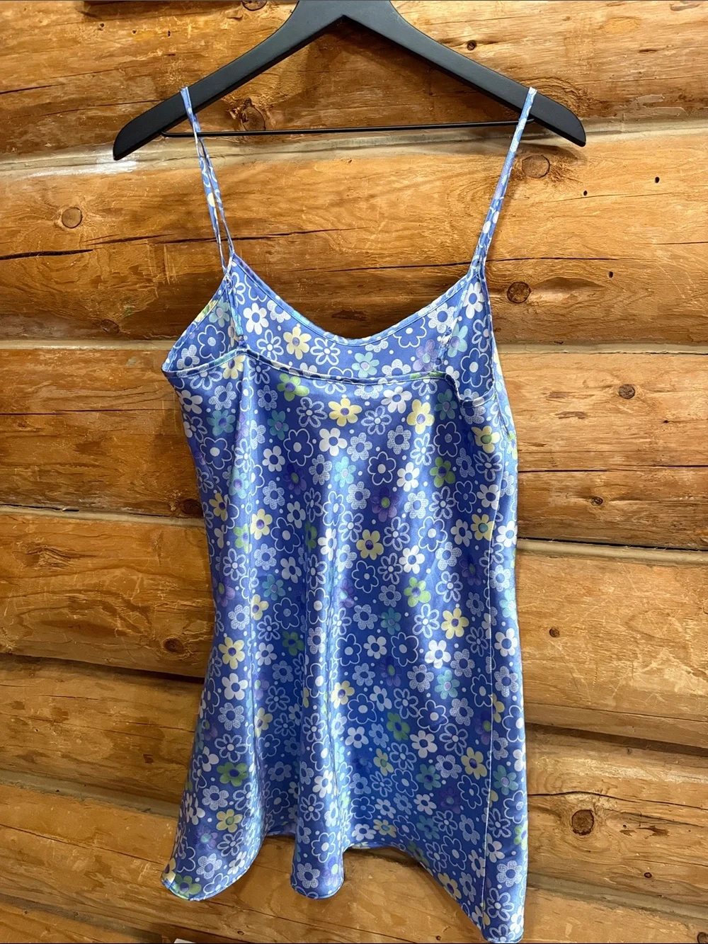 Vintage Floral Slip Cami Dress in Blue, Medium - Picture 5 of 5